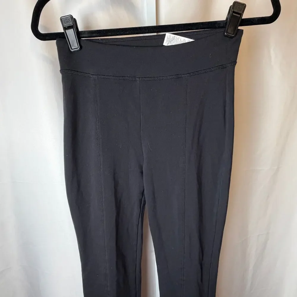 Alo‎ Yoga Black High Rise Bootcut Flare Pants Back Split Hem Size M Athleisure